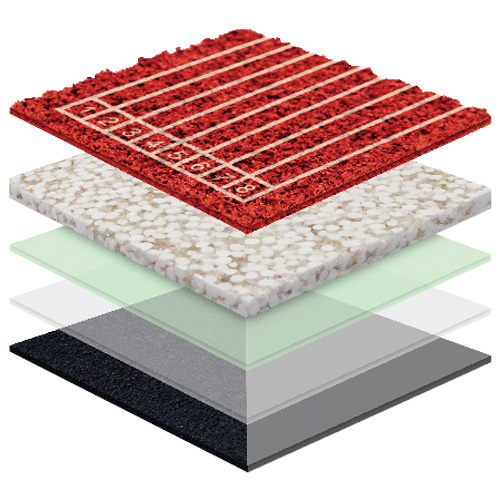梅州无缝预制型塑胶跑道渗水TPR喷面