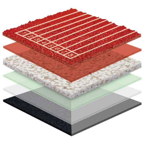 梅州无缝预制型塑胶跑道非渗水TPR喷面方案二
